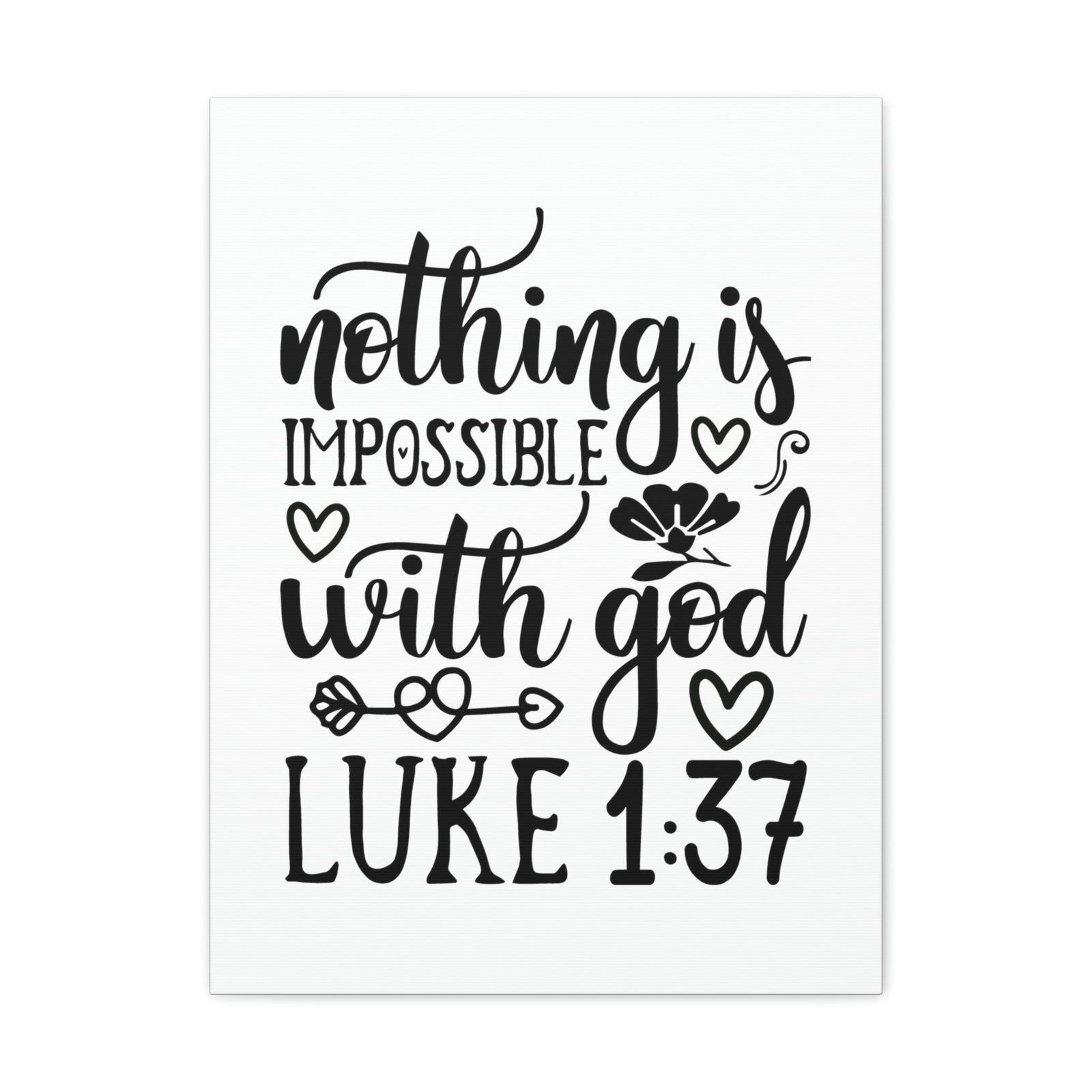 Scripture Walls Nothing Impossible With God Luke 1:37 Bible Verse Canvas Christian Wall Art Ready to Hang Unframed-Express Your Love Gifts
