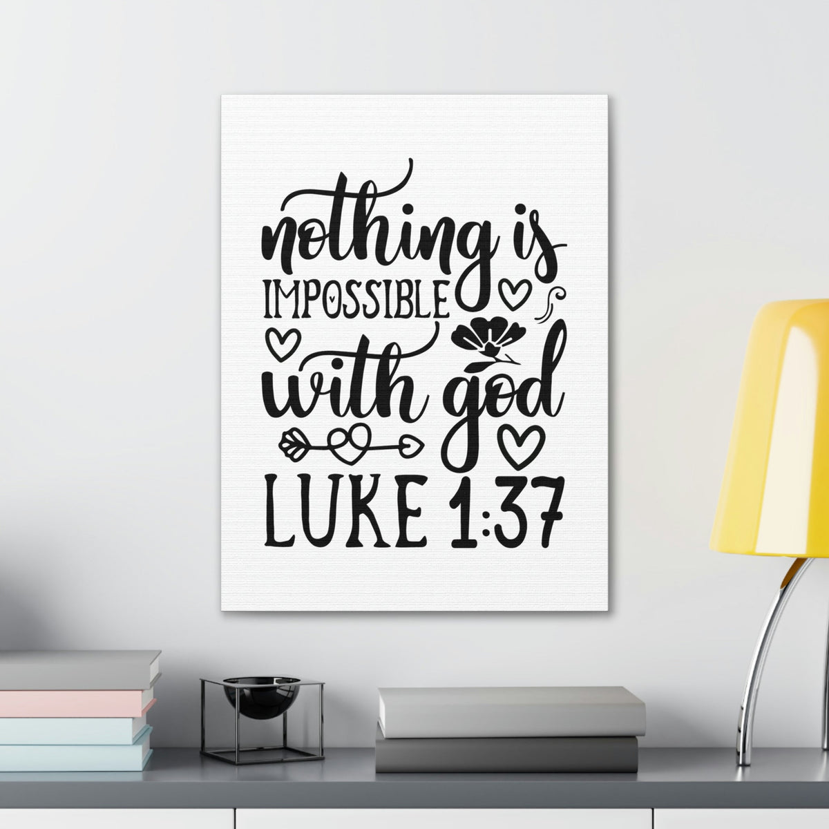 Scripture Walls Nothing Impossible With God Luke 1:37 Bible Verse Canvas Christian Wall Art Ready to Hang Unframed-Express Your Love Gifts