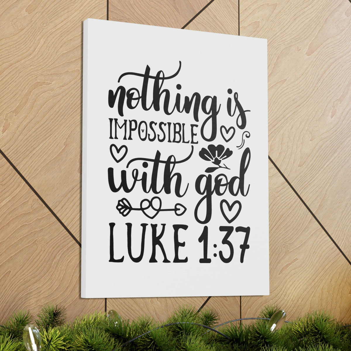 Scripture Walls Nothing Impossible With God Luke 1:37 Bible Verse Canvas Christian Wall Art Ready to Hang Unframed-Express Your Love Gifts