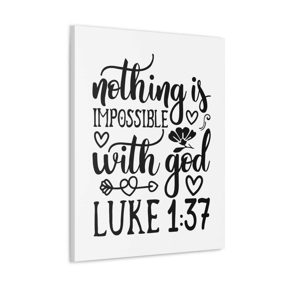 Scripture Walls Nothing Impossible With God Luke 1:37 Bible Verse Canvas Christian Wall Art Ready to Hang Unframed-Express Your Love Gifts