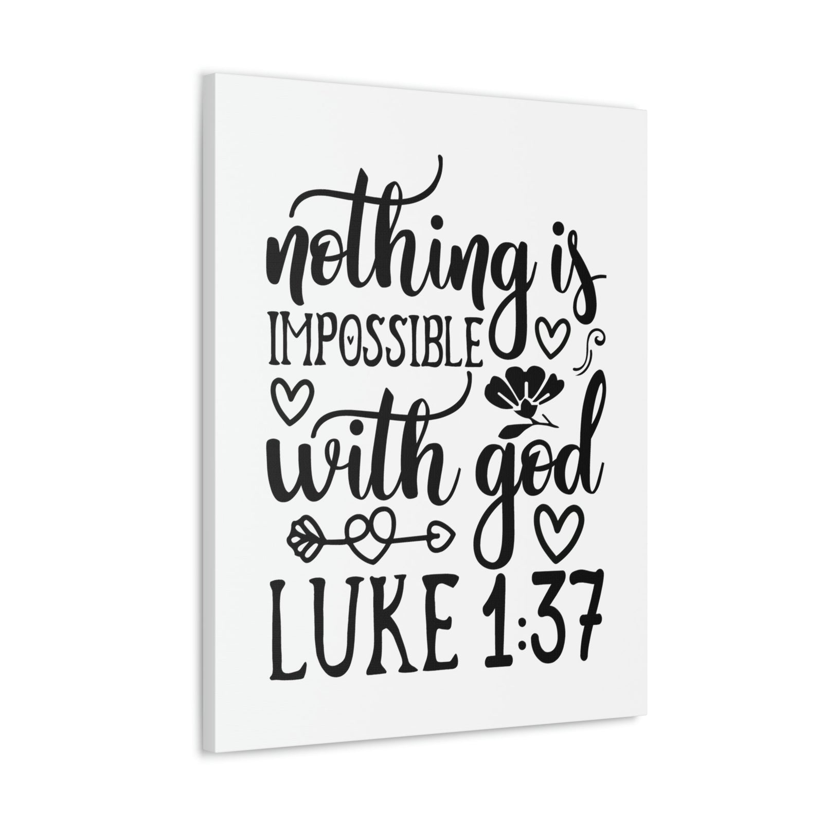 Scripture Walls Nothing Impossible With God Luke 1:37 Bible Verse Canvas Christian Wall Art Ready to Hang Unframed-Express Your Love Gifts