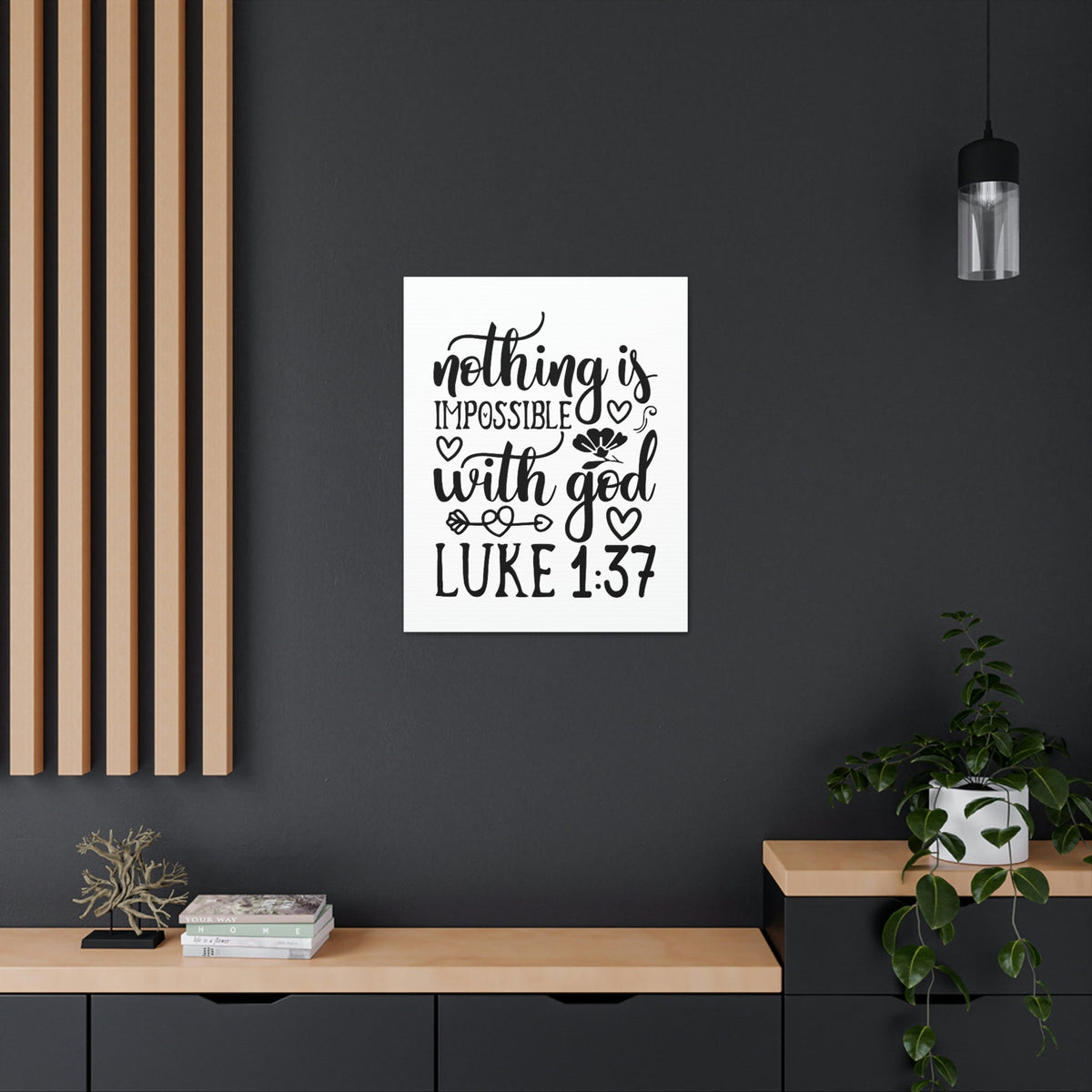 Scripture Walls Nothing Impossible With God Luke 1:37 Bible Verse Canvas Christian Wall Art Ready to Hang Unframed-Express Your Love Gifts