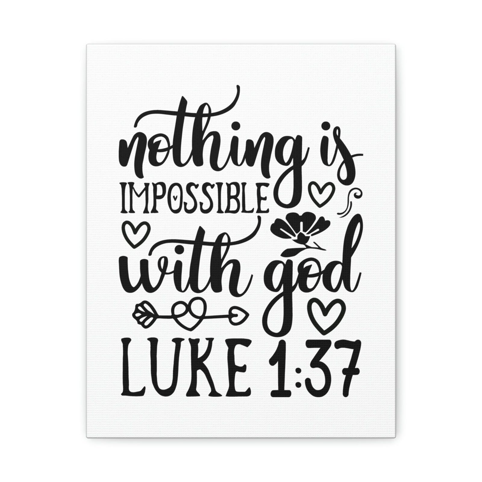 Scripture Walls Nothing Impossible With God Luke 1:37 Bible Verse Canvas Christian Wall Art Ready to Hang Unframed-Express Your Love Gifts