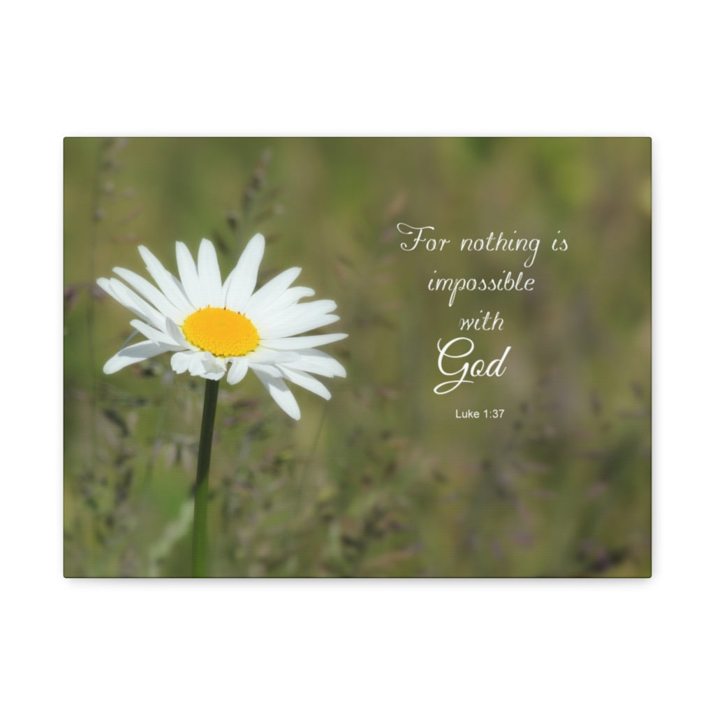 Scripture Walls Nothing Is Impossible Luke 1:37 Bible Verse Canvas Christian Wall Art Ready to Hang Unframed-Express Your Love Gifts