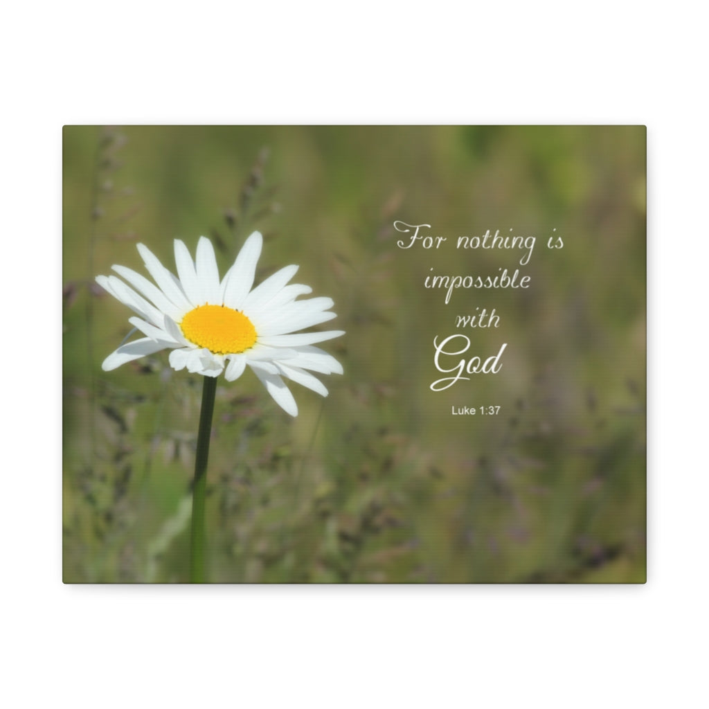 Scripture Walls Nothing Is Impossible Luke 1:37 Bible Verse Canvas Christian Wall Art Ready to Hang Unframed-Express Your Love Gifts