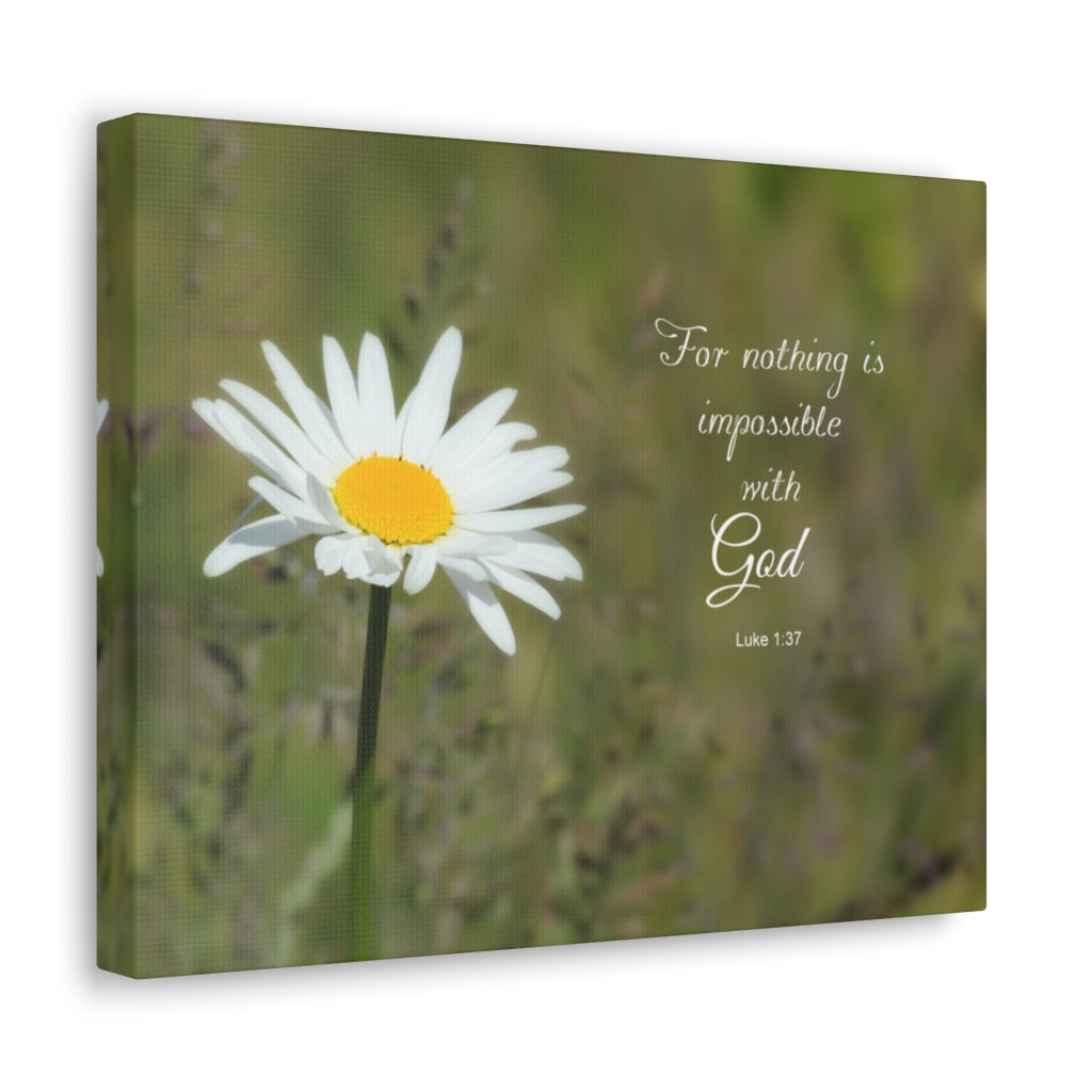 Scripture Walls Nothing Is Impossible Luke 1:37 Bible Verse Canvas Christian Wall Art Ready to Hang Unframed-Express Your Love Gifts