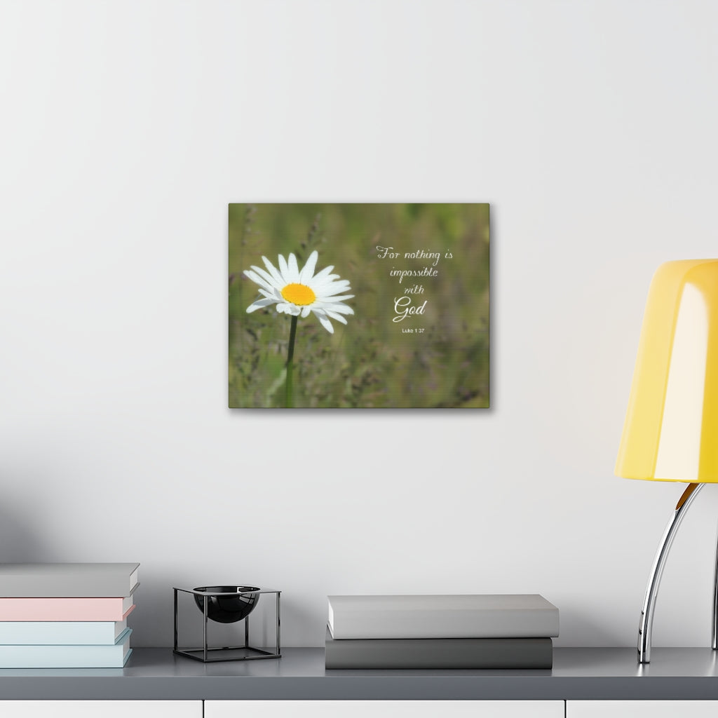 Scripture Walls Nothing Is Impossible Luke 1:37 Bible Verse Canvas Christian Wall Art Ready to Hang Unframed-Express Your Love Gifts