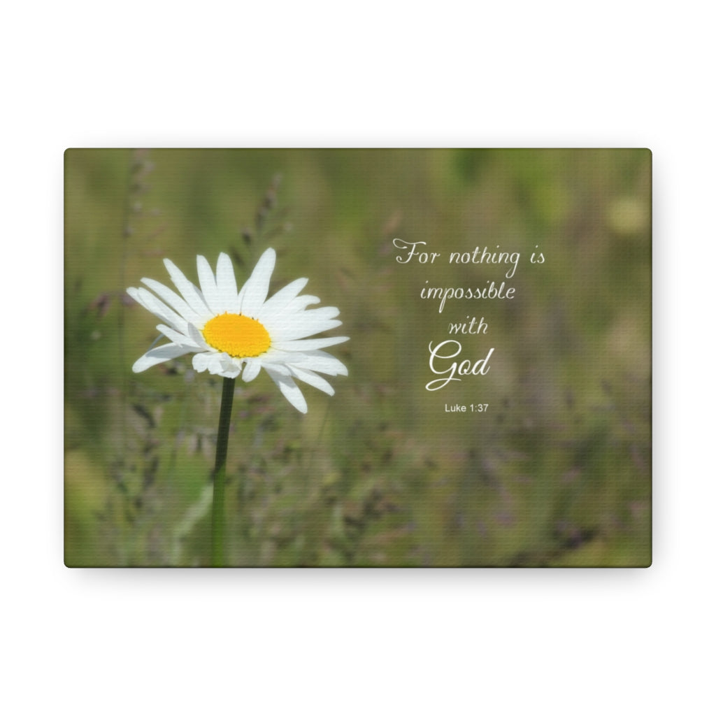 Scripture Walls Nothing Is Impossible Luke 1:37 Bible Verse Canvas Christian Wall Art Ready to Hang Unframed-Express Your Love Gifts