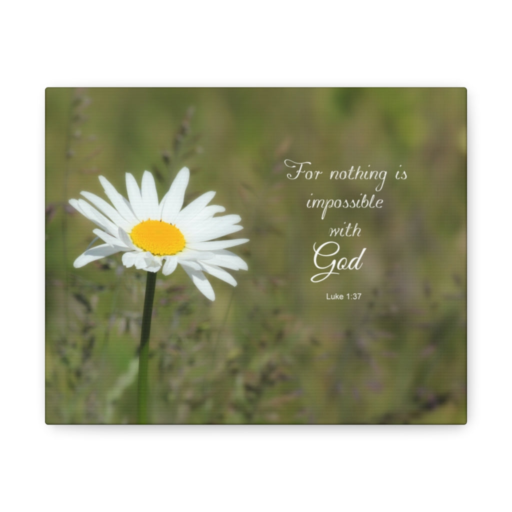 Scripture Walls Nothing Is Impossible Luke 1:37 Bible Verse Canvas Christian Wall Art Ready to Hang Unframed-Express Your Love Gifts