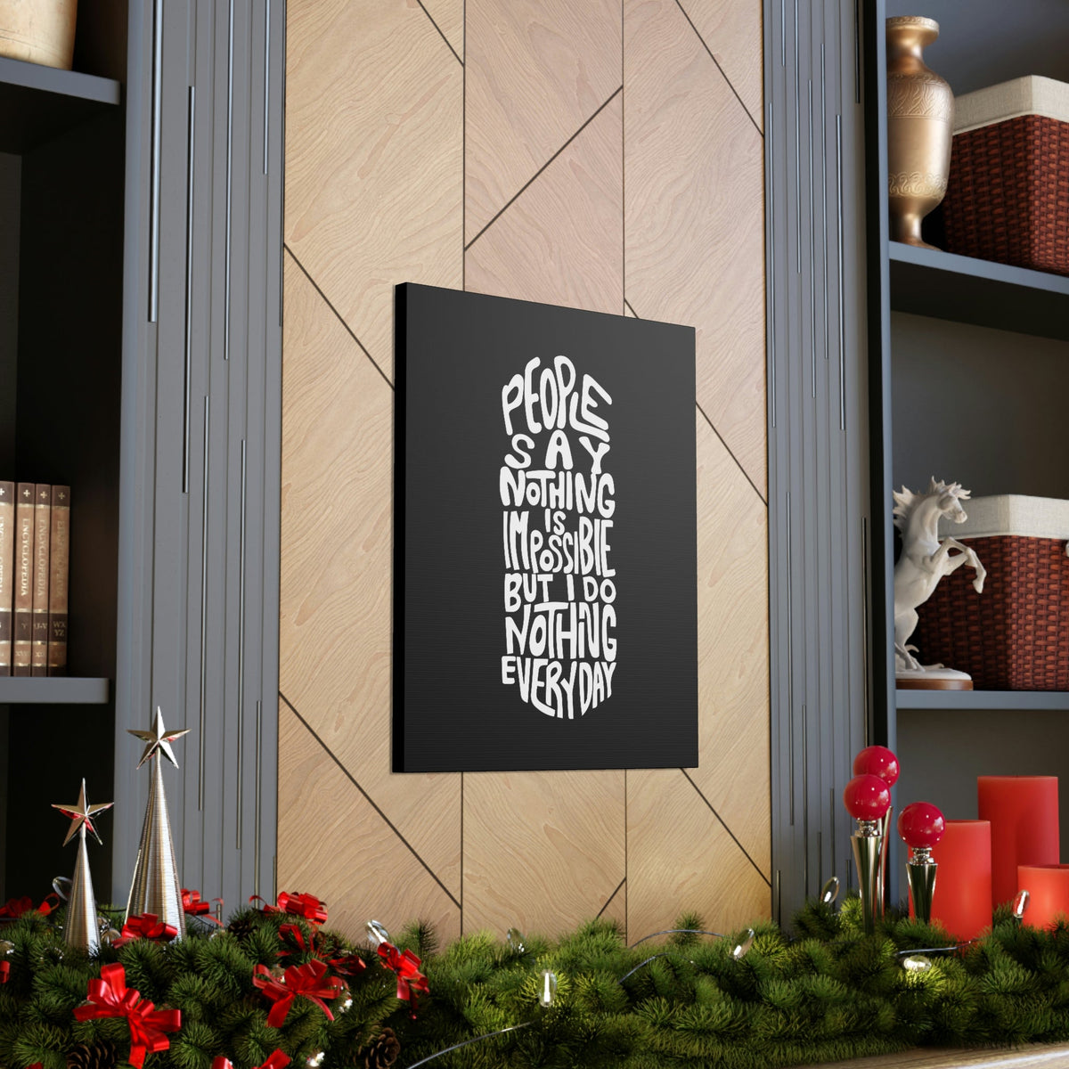 Scripture Walls Nothing Is Impossible Philippians 4:13 Black Christian Wall Art Bible Verse Print Ready to Hang Unframed-Express Your Love Gifts