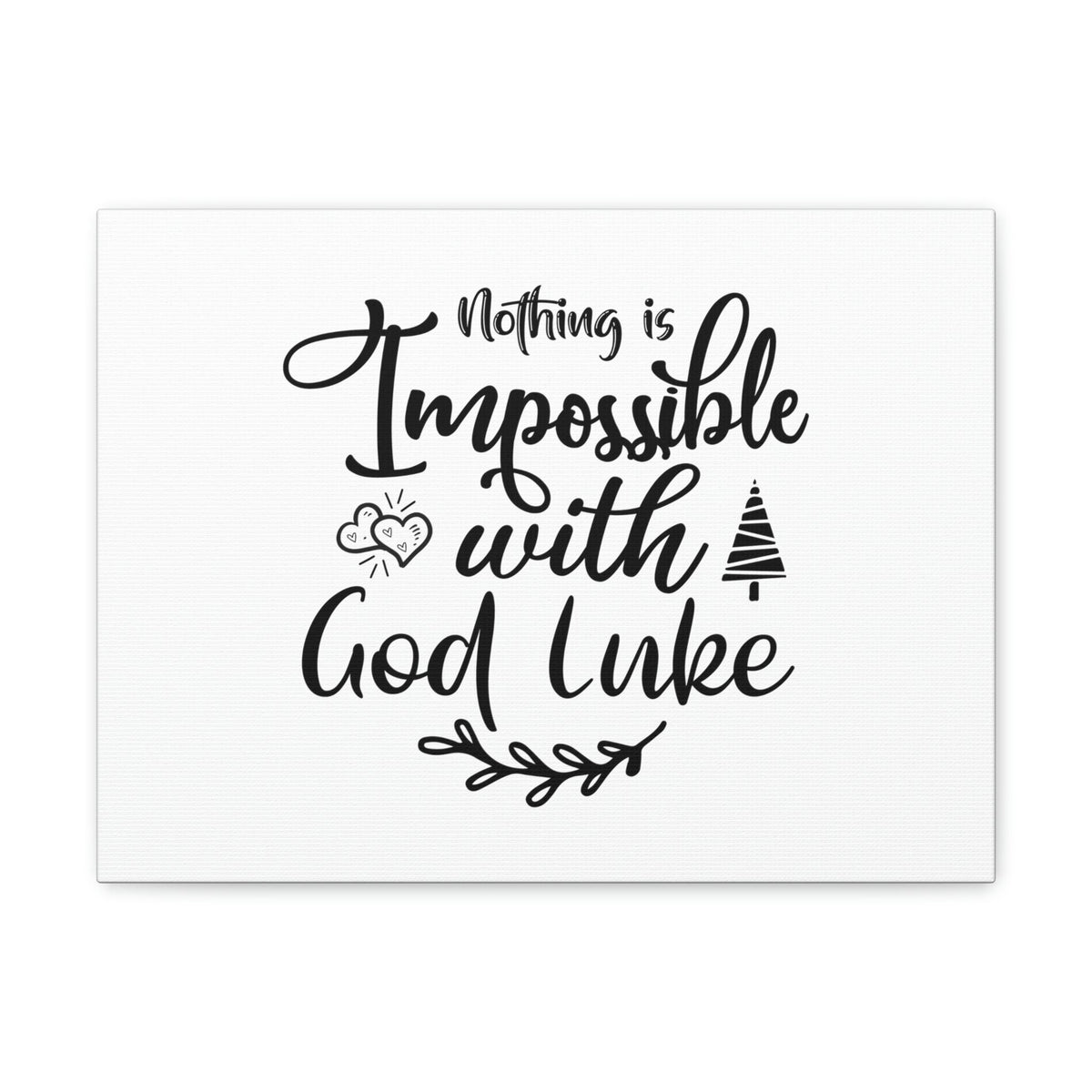 Scripture Walls Nothing Is Impossible With God Luke 1:37 Plain Christian Wall Art Bible Verse Print Ready to Hang Unframed-Express Your Love Gifts