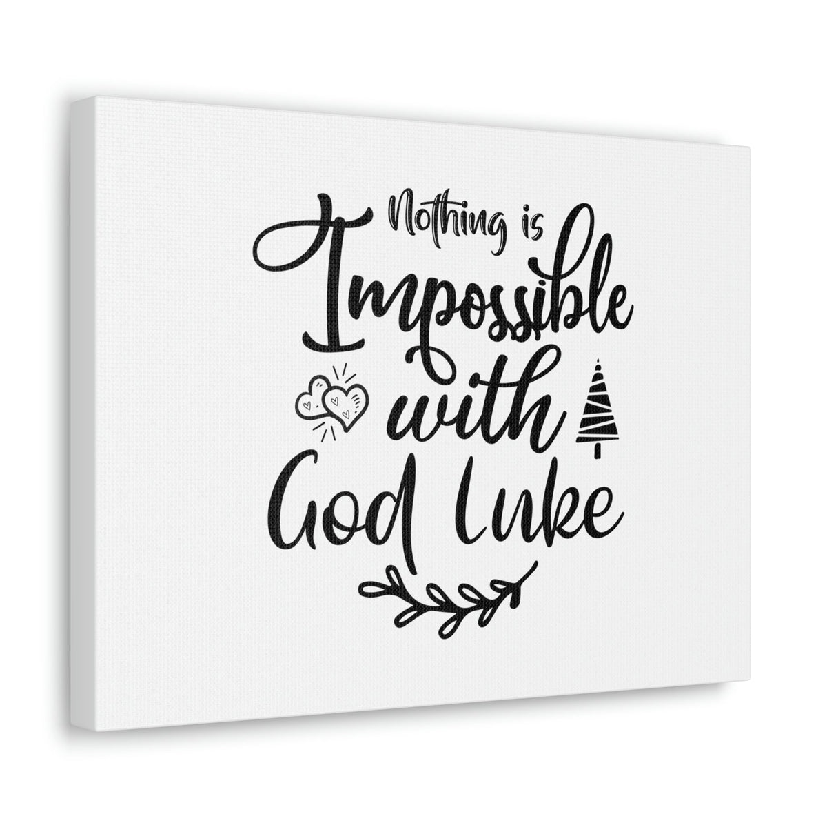 Scripture Walls Nothing Is Impossible With God Luke 1:37 Plain Christian Wall Art Bible Verse Print Ready to Hang Unframed-Express Your Love Gifts