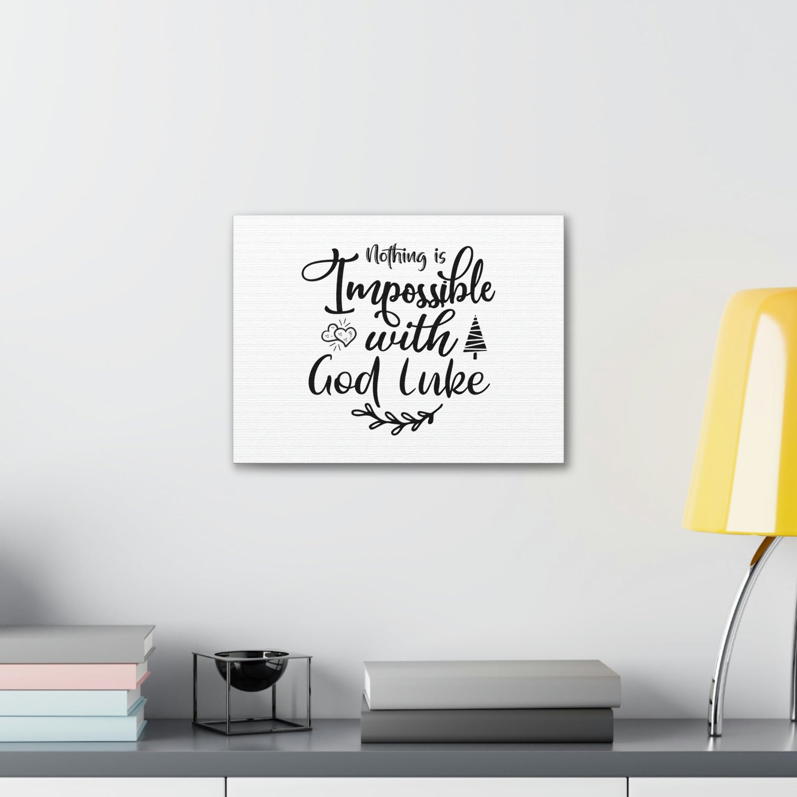 Scripture Walls Nothing Is Impossible With God Luke 1:37 Plain Christian Wall Art Bible Verse Print Ready to Hang Unframed-Express Your Love Gifts