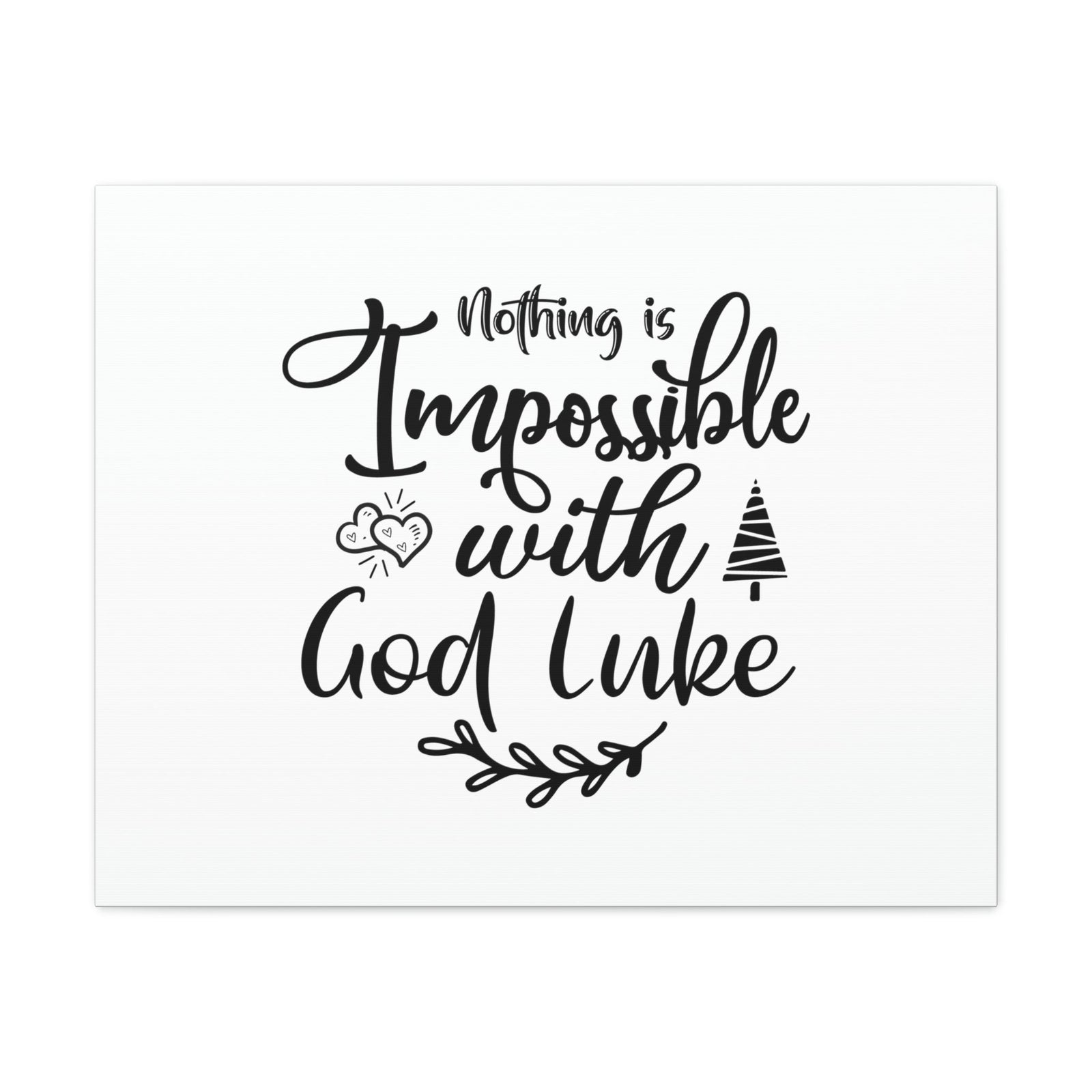 Scripture Walls Nothing Is Impossible With God Luke 1:37 Plain Christian Wall Art Bible Verse Print Ready to Hang Unframed-Express Your Love Gifts