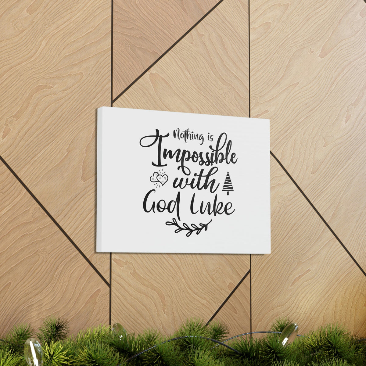 Scripture Walls Nothing Is Impossible With God Luke 1:37 Plain Christian Wall Art Bible Verse Print Ready to Hang Unframed-Express Your Love Gifts