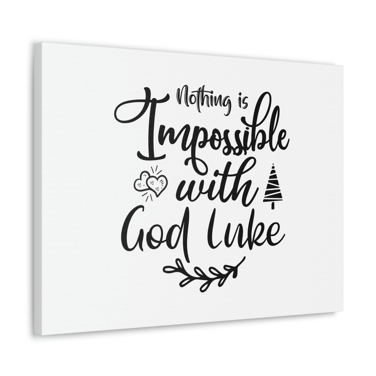 Scripture Walls Nothing Is Impossible With God Luke 1:37 Plain Christian Wall Art Bible Verse Print Ready to Hang Unframed-Express Your Love Gifts