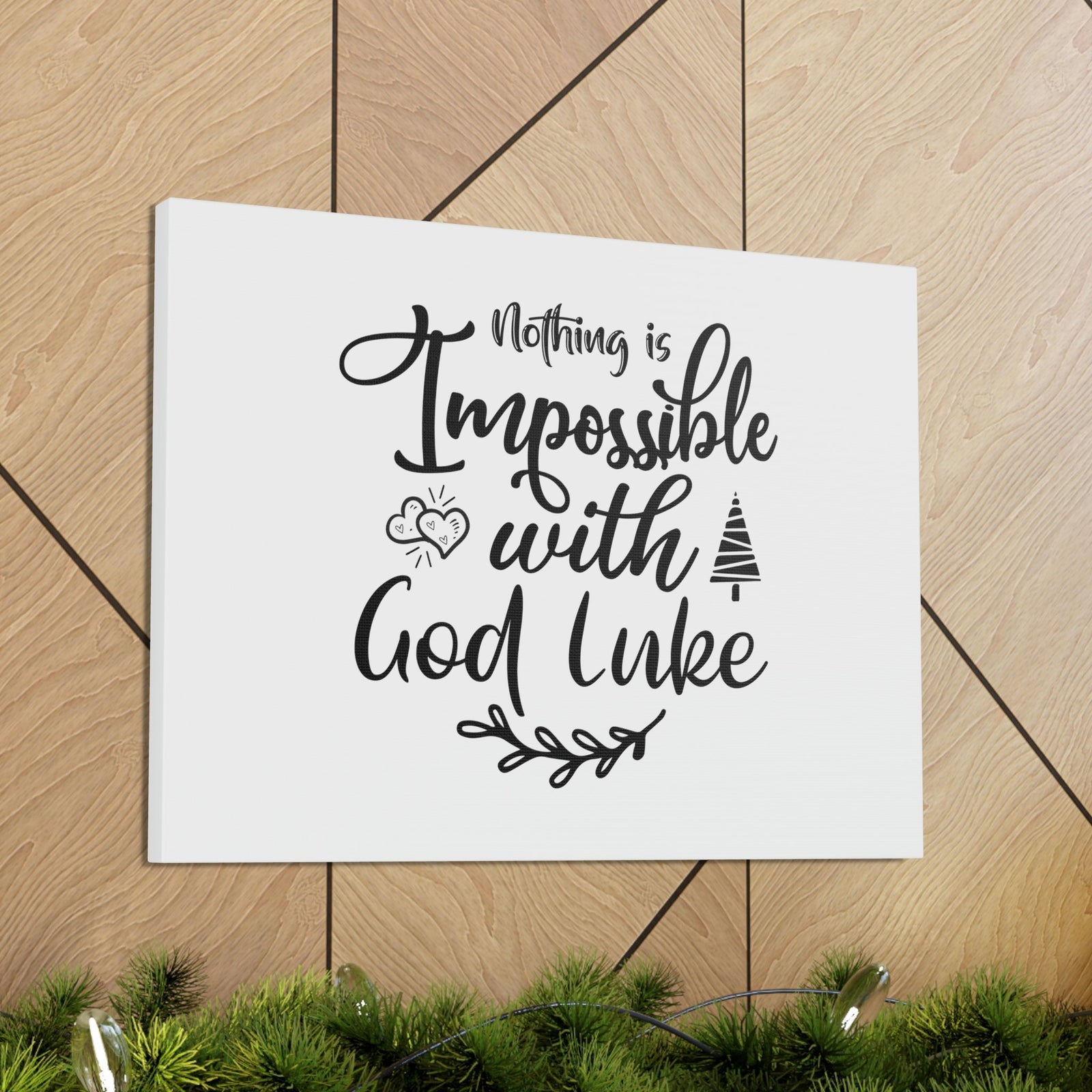 Scripture Walls Nothing Is Impossible With God Luke 1:37 Plain Christian Wall Art Bible Verse Print Ready to Hang Unframed-Express Your Love Gifts
