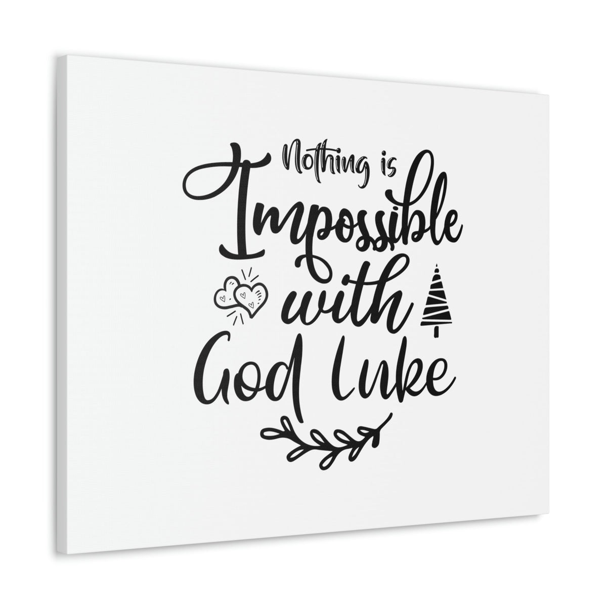 Scripture Walls Nothing Is Impossible With God Luke 1:37 Plain Christian Wall Art Bible Verse Print Ready to Hang Unframed-Express Your Love Gifts