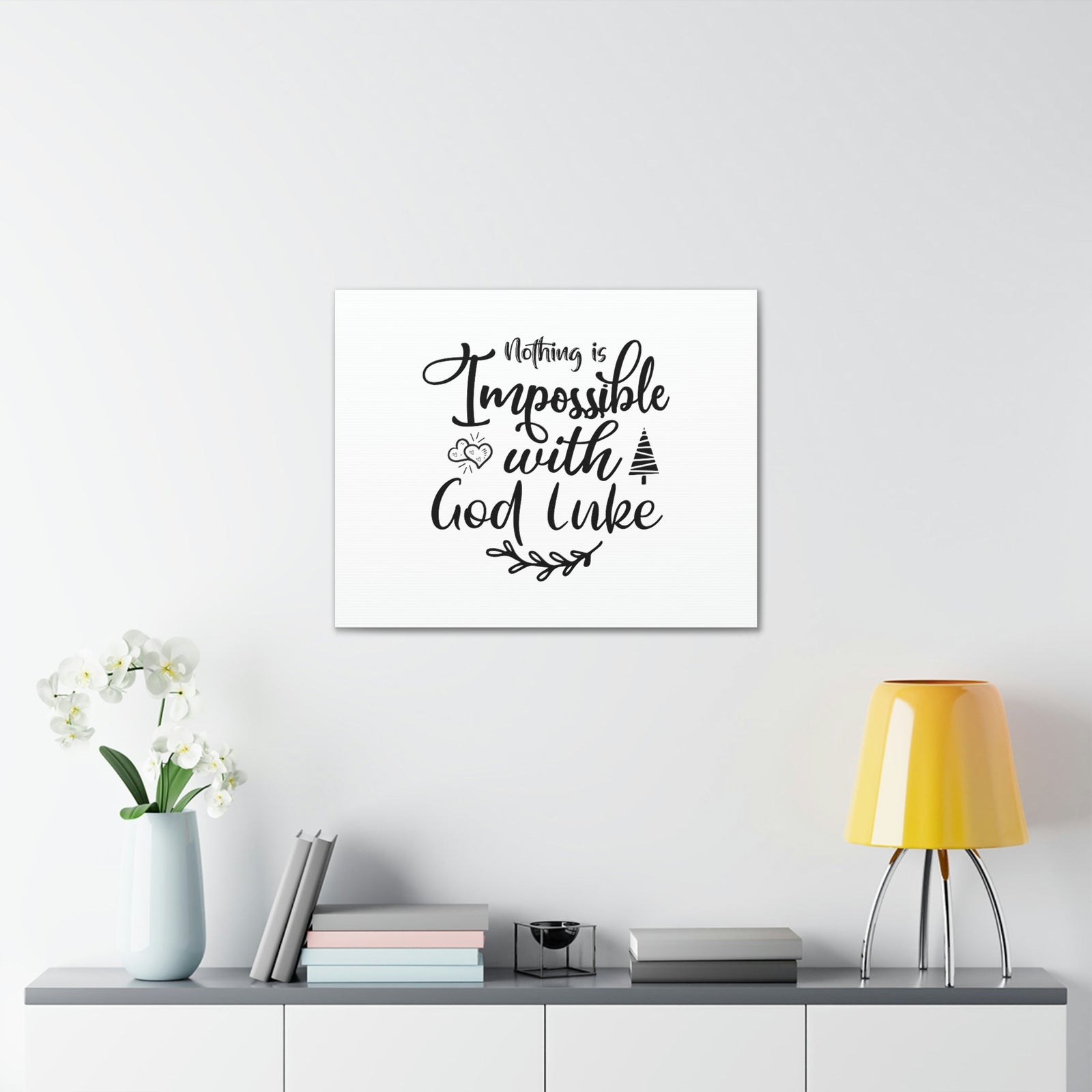 Scripture Walls Nothing Is Impossible With God Luke 1:37 Plain Christian Wall Art Bible Verse Print Ready to Hang Unframed-Express Your Love Gifts