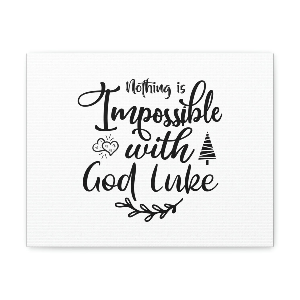 Scripture Walls Nothing Is Impossible With God Luke 1:37 Plain Christian Wall Art Bible Verse Print Ready to Hang Unframed-Express Your Love Gifts