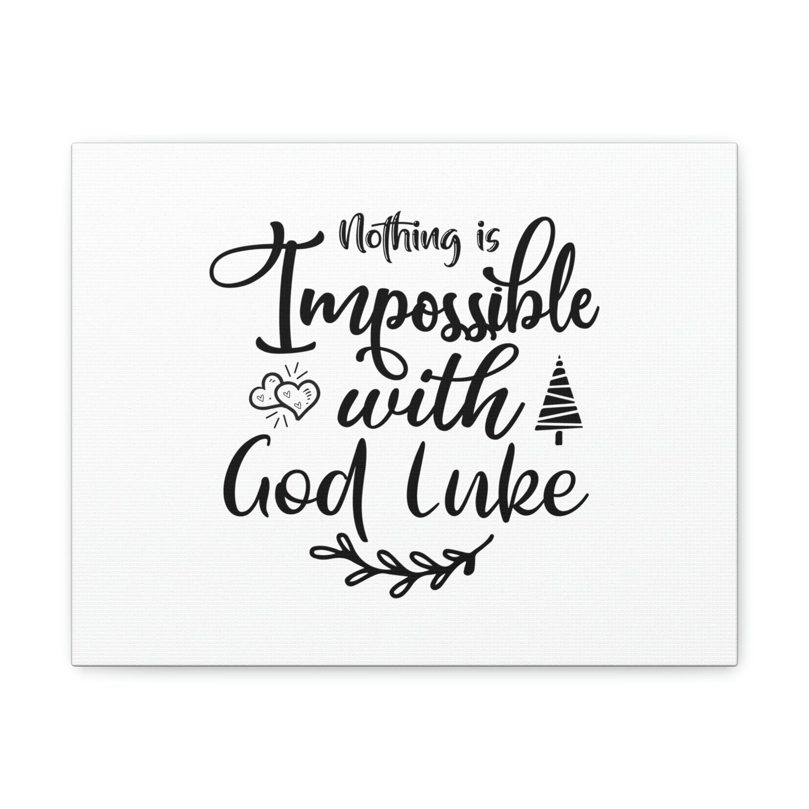 Scripture Walls Nothing Is Impossible With God Luke 1:37 Plain Christian Wall Art Bible Verse Print Ready to Hang Unframed-Express Your Love Gifts