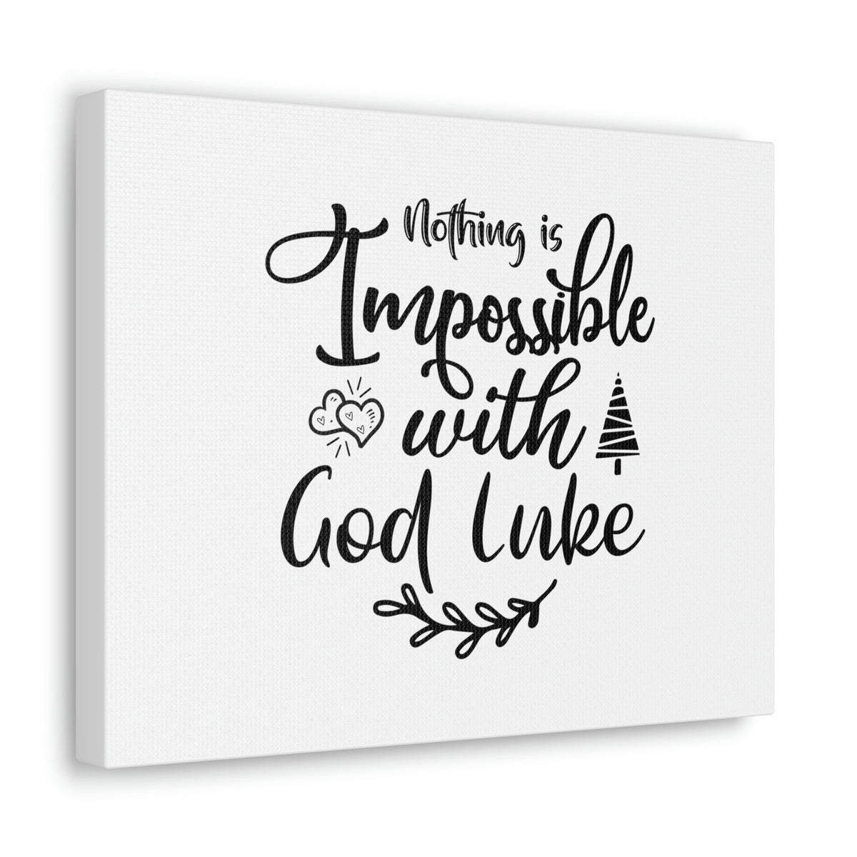 Scripture Walls Nothing Is Impossible With God Luke 1:37 Plain Christian Wall Art Bible Verse Print Ready to Hang Unframed-Express Your Love Gifts