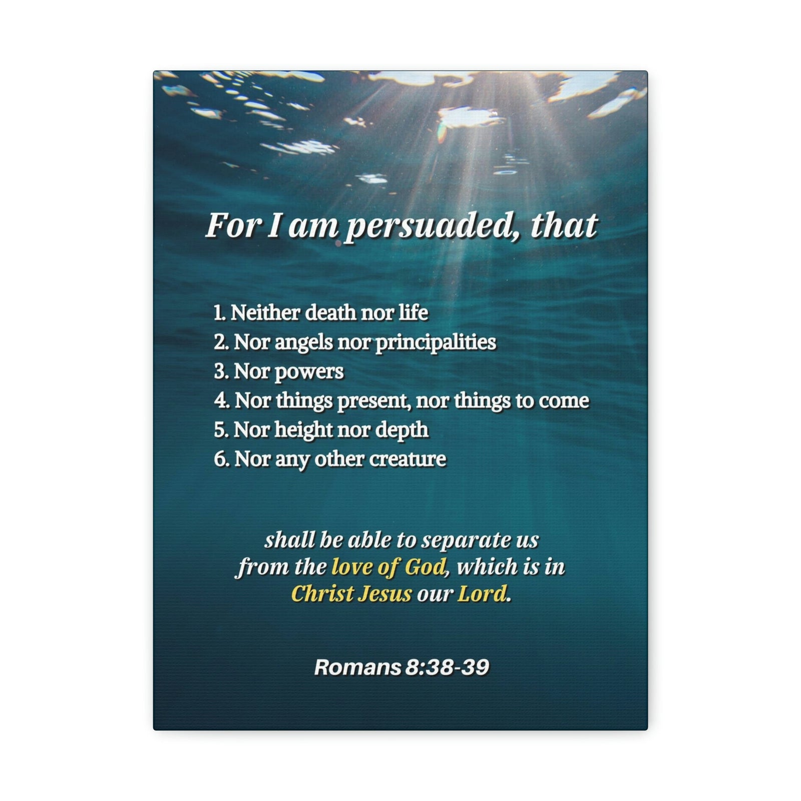 Scripture Walls Nothing Separates Us Love Of God Romans 8:39 Bible Verse Canvas Christian Wall Art Ready to Hang Unframed-Express Your Love Gifts