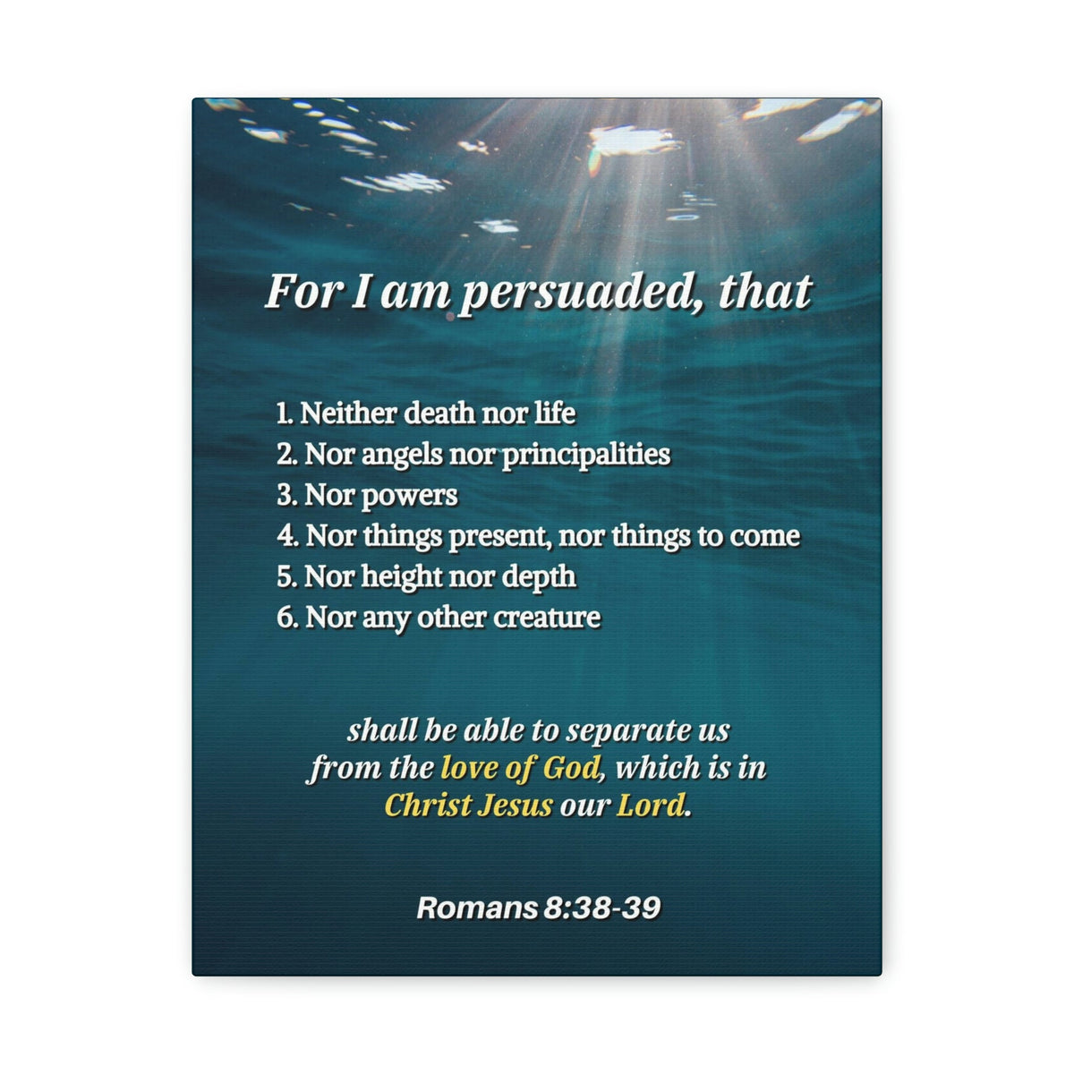 Scripture Walls Nothing Separates Us Love Of God Romans 8:39 Bible Verse Canvas Christian Wall Art Ready to Hang Unframed-Express Your Love Gifts