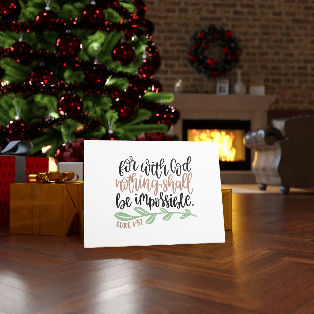 Scripture Walls Nothing Shall Be Impossible Luke 1:37 Bible Verse Canvas Christian Wall Art Ready to Hang Unframed-Express Your Love Gifts