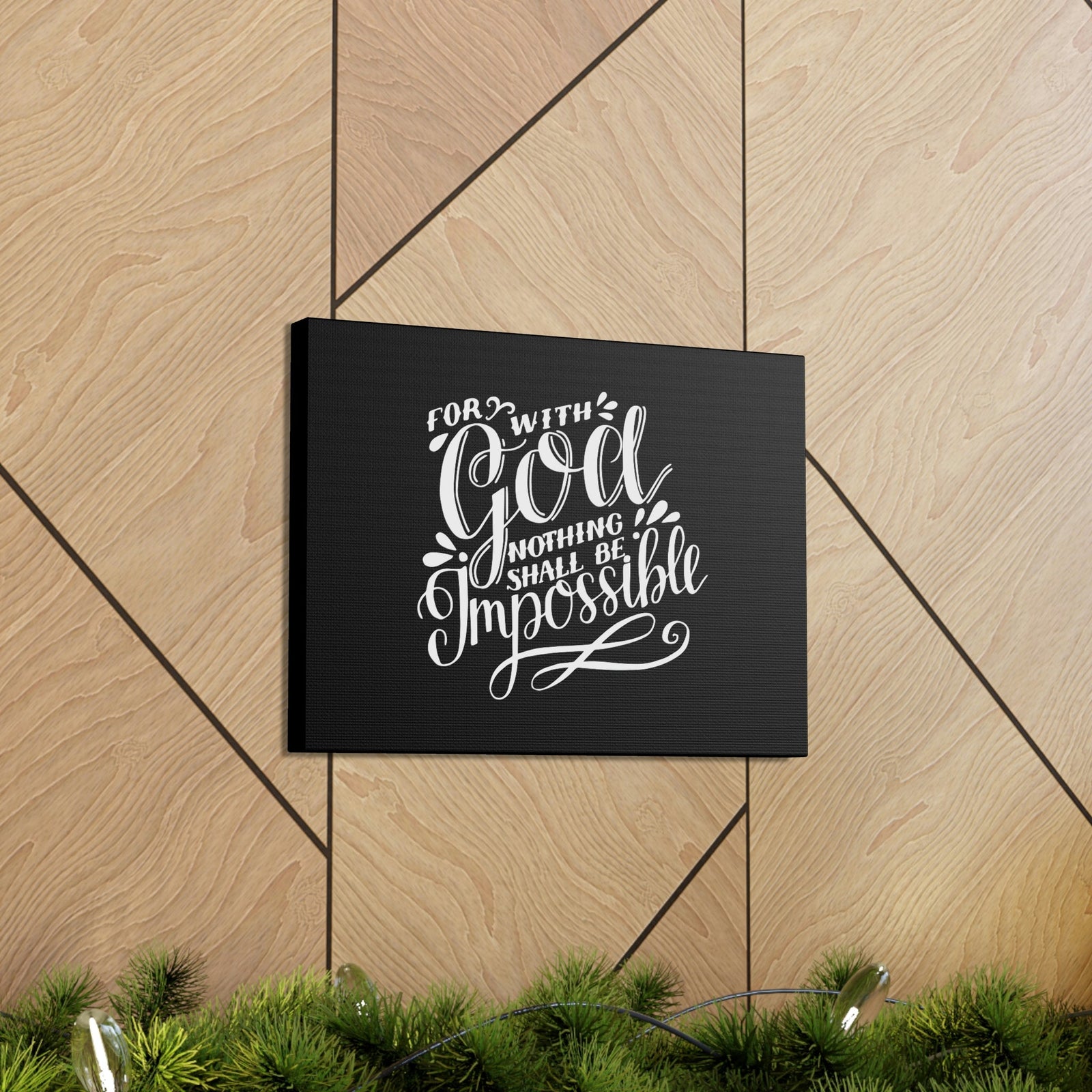 Scripture Walls Nothing Shall Be Impossible Luke 1:37 Calligraphy Christian Wall Art Bible Verse Print Ready to Hang Unframed-Express Your Love Gifts