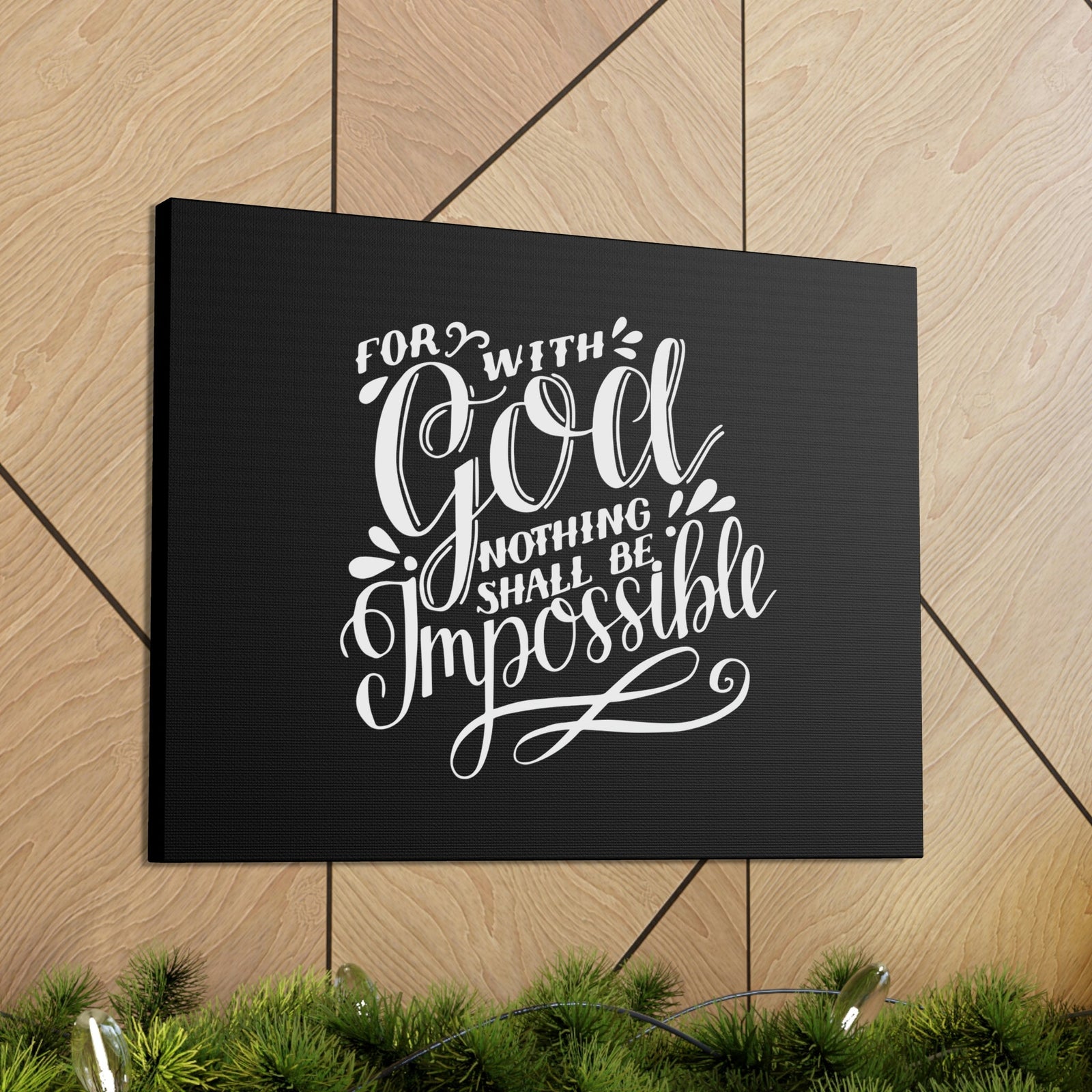 Scripture Walls Nothing Shall Be Impossible Luke 1:37 Calligraphy Christian Wall Art Bible Verse Print Ready to Hang Unframed-Express Your Love Gifts
