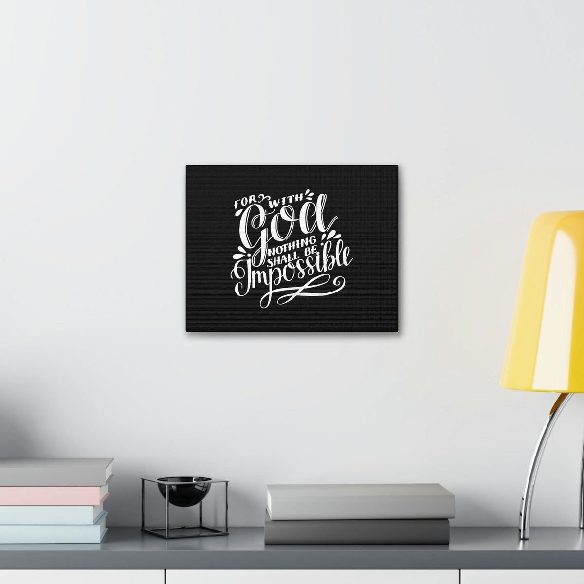Scripture Walls Nothing Shall Be Impossible Luke 1:37 Calligraphy Christian Wall Art Bible Verse Print Ready to Hang Unframed-Express Your Love Gifts