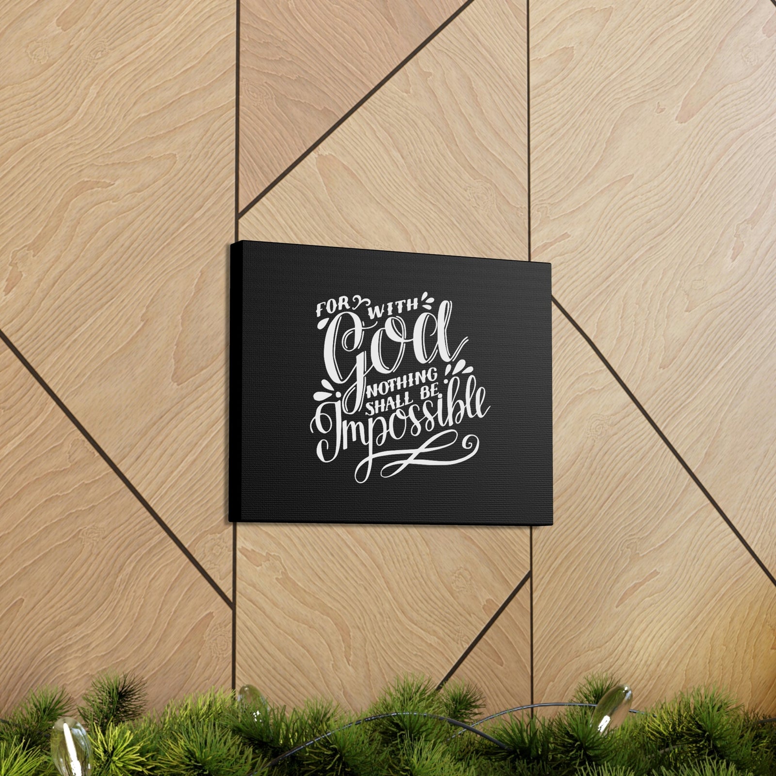 Scripture Walls Nothing Shall Be Impossible Luke 1:37 Calligraphy Christian Wall Art Bible Verse Print Ready to Hang Unframed-Express Your Love Gifts