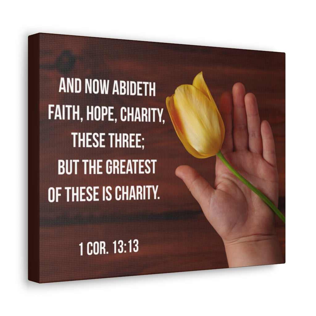 Scripture Walls Now Abideth 1 Corinthians 13:13 Bible Verse Canvas Christian Wall Art Ready to Hang Unframed-Express Your Love Gifts