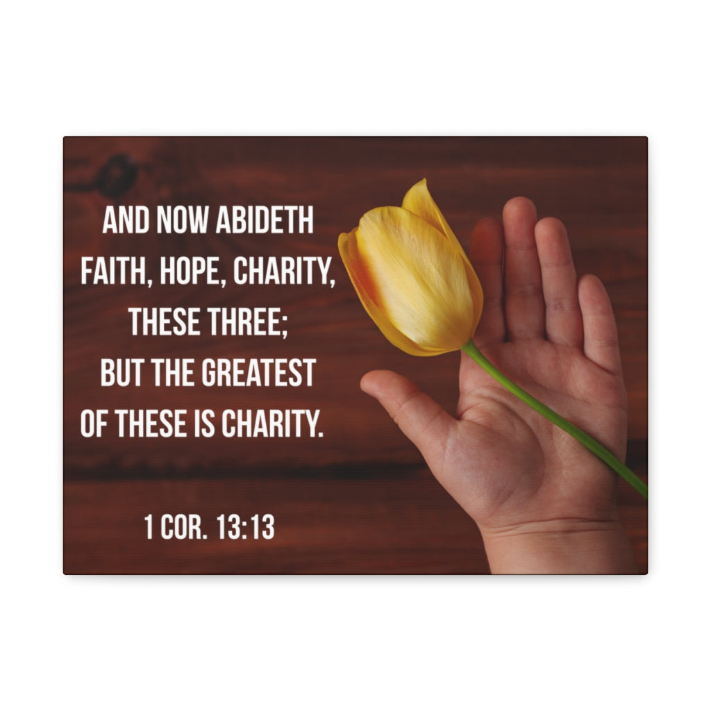 Scripture Walls Now Abideth 1 Corinthians 13:13 Bible Verse Canvas Christian Wall Art Ready to Hang Unframed-Express Your Love Gifts