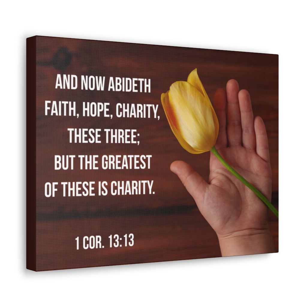Scripture Walls Now Abideth 1 Corinthians 13:13 Bible Verse Canvas Christian Wall Art Ready to Hang Unframed-Express Your Love Gifts
