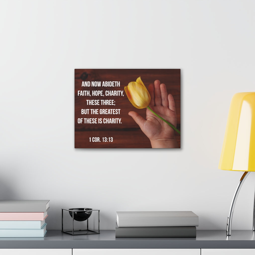 Scripture Walls Now Abideth 1 Corinthians 13:13 Bible Verse Canvas Christian Wall Art Ready to Hang Unframed-Express Your Love Gifts