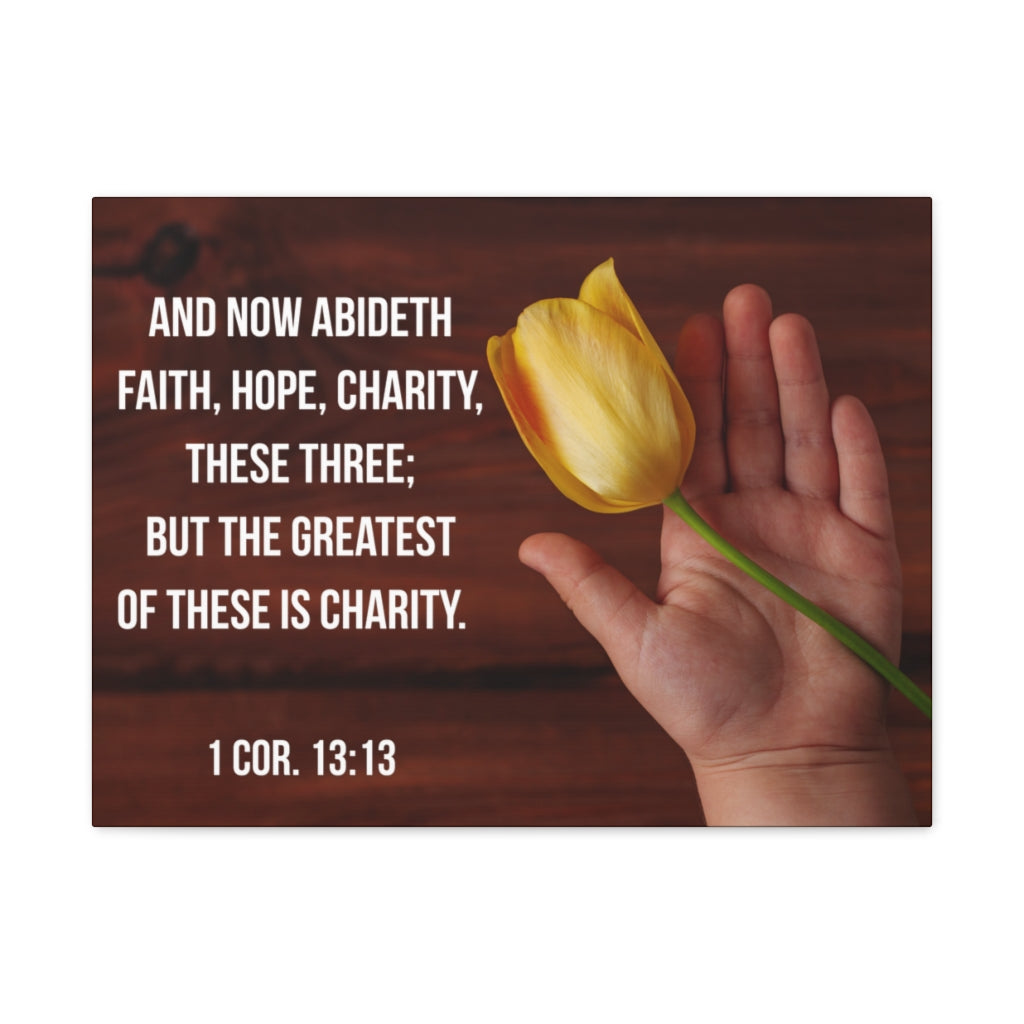 Scripture Walls Now Abideth 1 Corinthians 13:13 Bible Verse Canvas Christian Wall Art Ready to Hang Unframed-Express Your Love Gifts