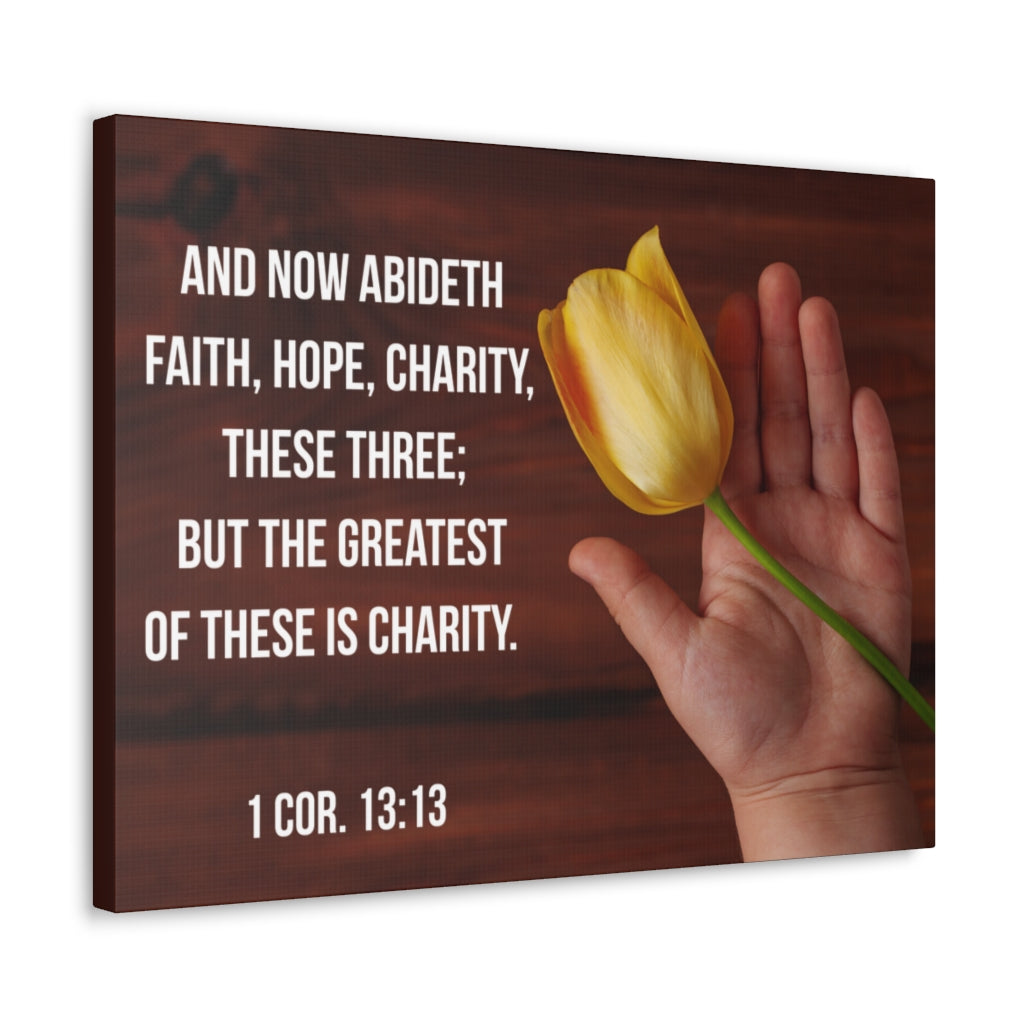 Scripture Walls Now Abideth 1 Corinthians 13:13 Bible Verse Canvas Christian Wall Art Ready to Hang Unframed-Express Your Love Gifts