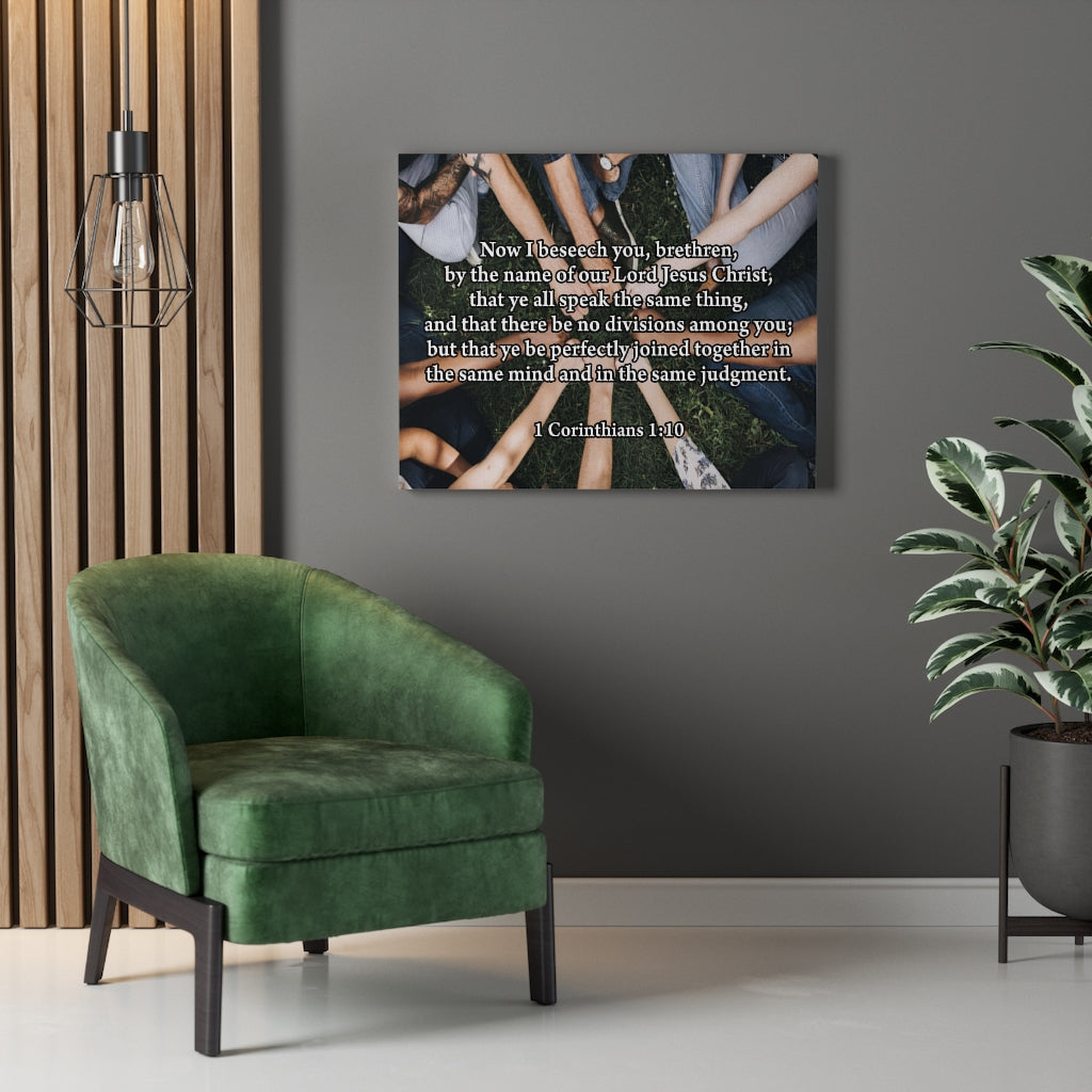 Scripture Walls Now I Beseech You 1 Corinthians 1:10 Bible Verse Canvas Christian Wall Art Ready to Hang Unframed-Express Your Love Gifts