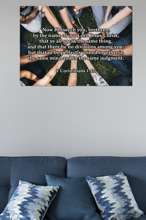Scripture Walls Now I Beseech You 1 Corinthians 1:10 Bible Verse Canvas Christian Wall Art Ready to Hang Unframed-Express Your Love Gifts