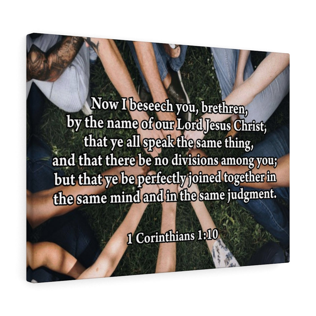 Scripture Walls Now I Beseech You 1 Corinthians 1:10 Bible Verse Canvas Christian Wall Art Ready to Hang Unframed-Express Your Love Gifts