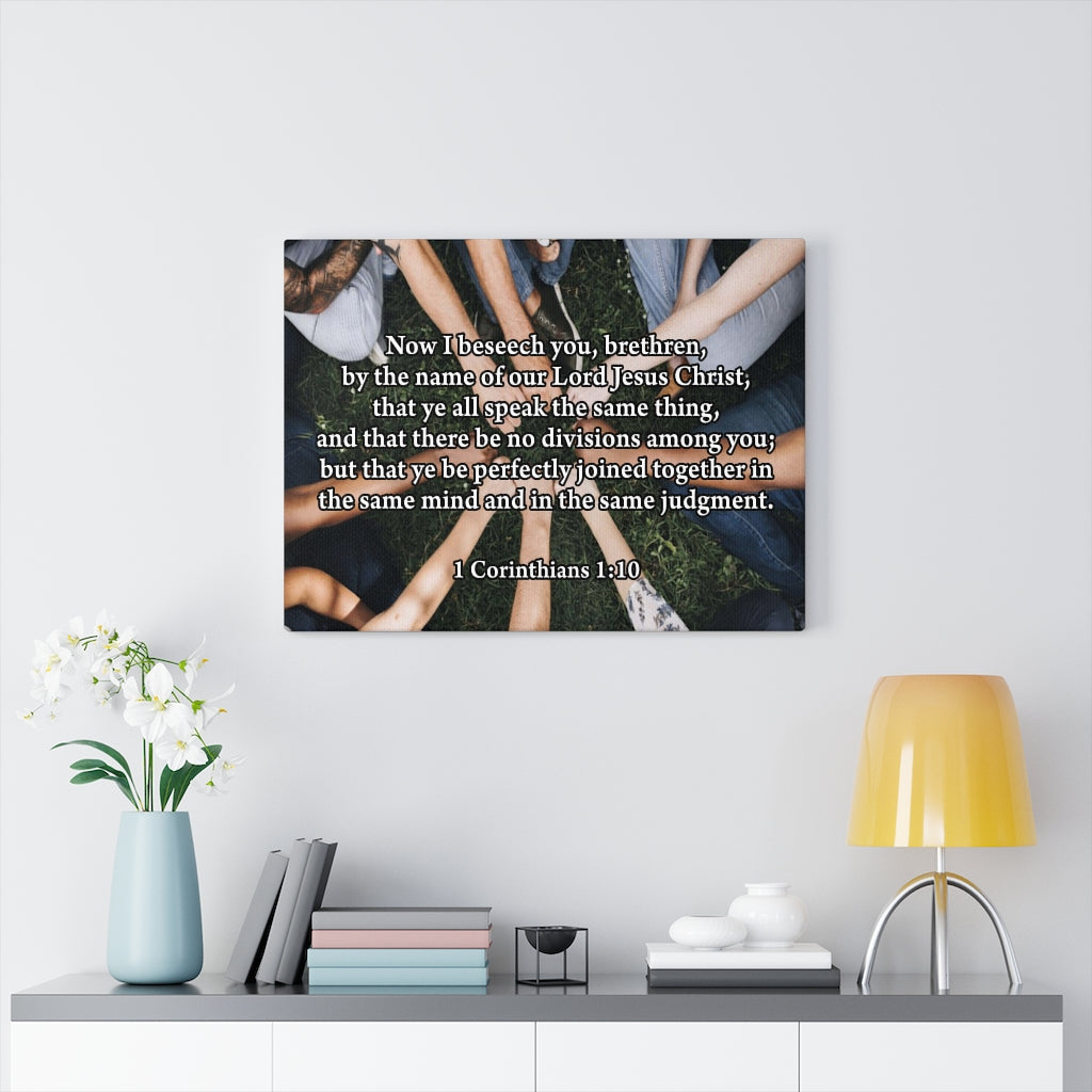 Scripture Walls Now I Beseech You 1 Corinthians 1:10 Bible Verse Canvas Christian Wall Art Ready to Hang Unframed-Express Your Love Gifts