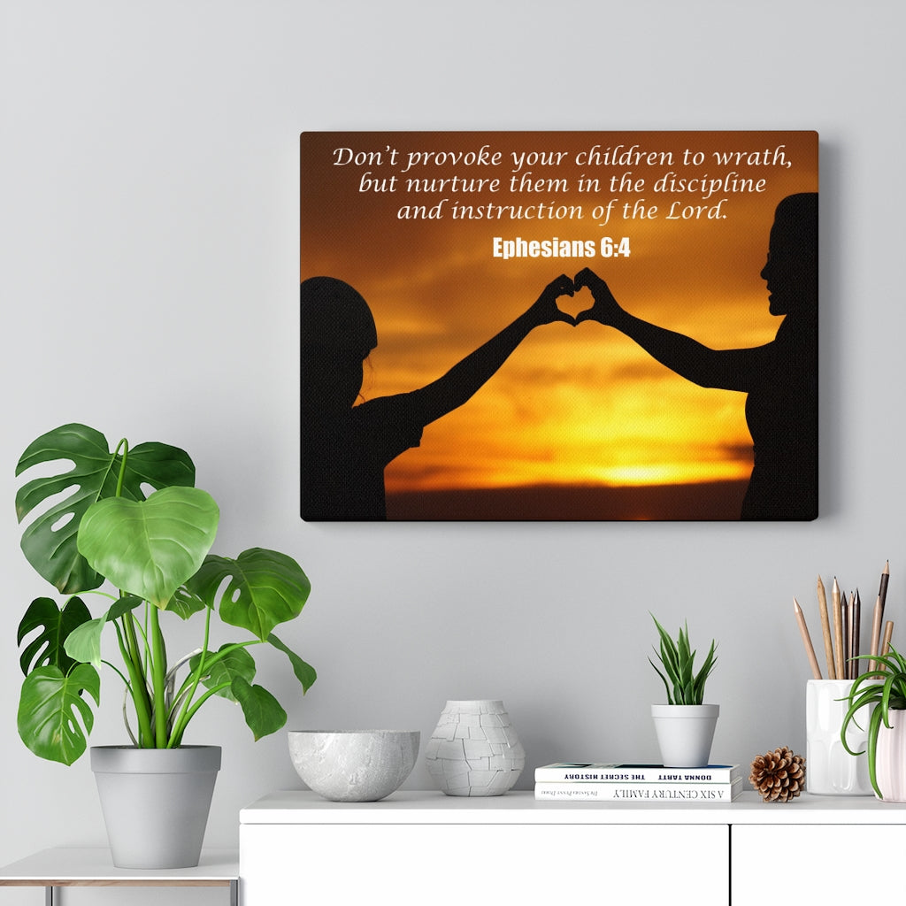 Scripture Walls Nurture and Admonition Ephesians 6:4 Bible Verse Canvas Christian Wall Art Ready to Hang Unframed-Express Your Love Gifts