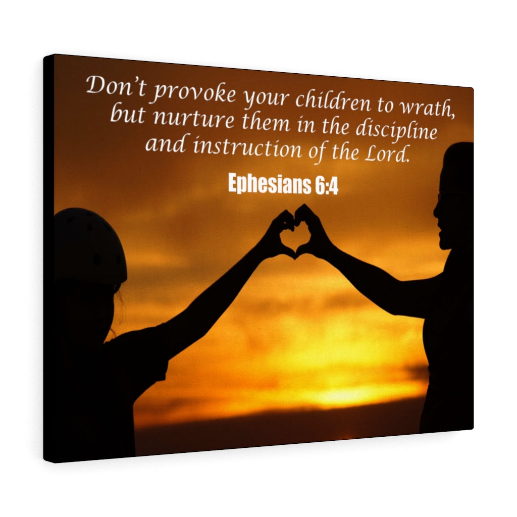 Scripture Walls Nurture and Admonition Ephesians 6:4 Bible Verse Canvas Christian Wall Art Ready to Hang Unframed-Express Your Love Gifts