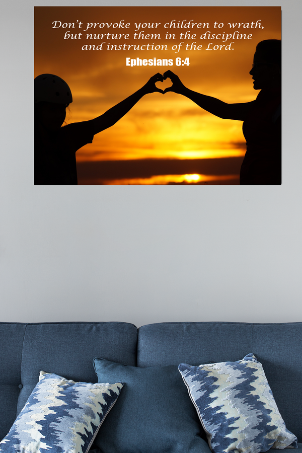 Scripture Walls Nurture and Admonition Ephesians 6:4 Bible Verse Canvas Christian Wall Art Ready to Hang Unframed-Express Your Love Gifts