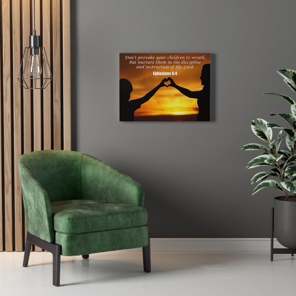 Scripture Walls Nurture and Admonition Ephesians 6:4 Bible Verse Canvas Christian Wall Art Ready to Hang Unframed-Express Your Love Gifts