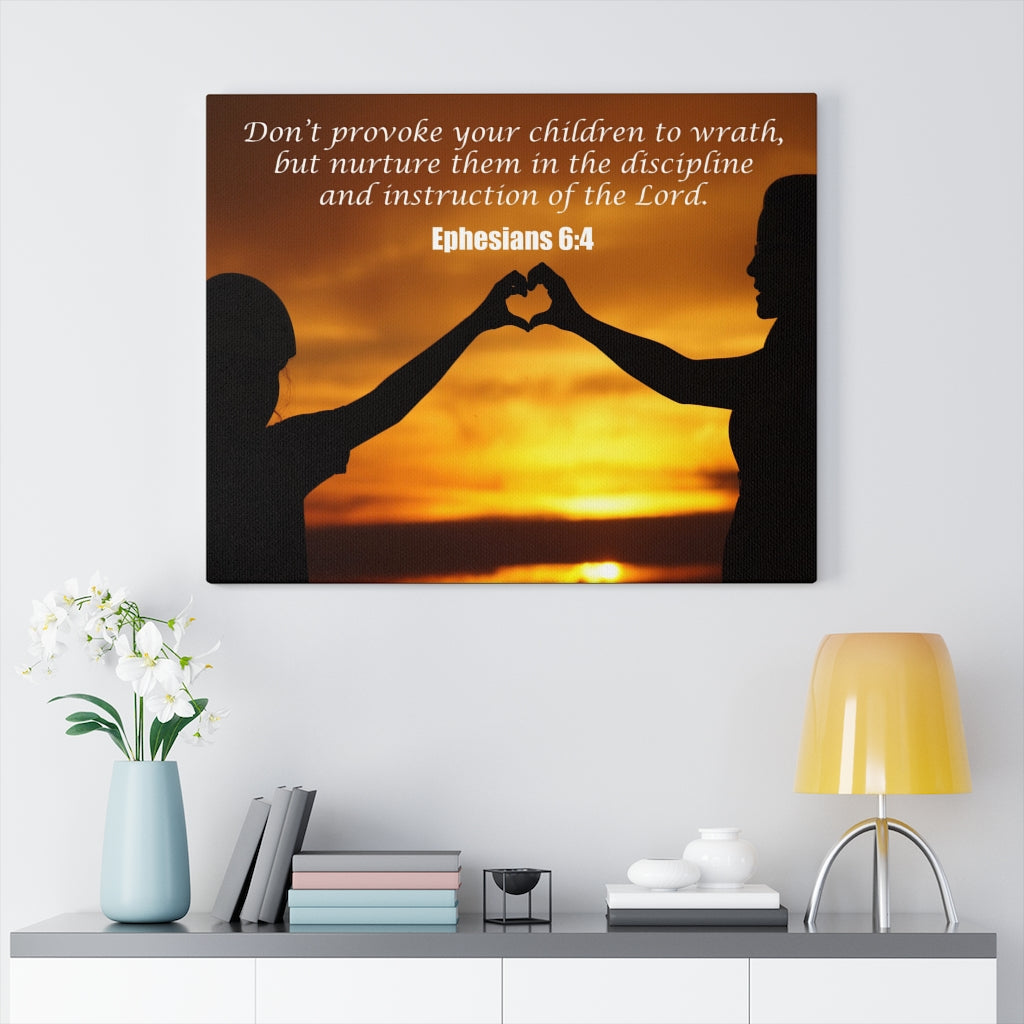 Scripture Walls Nurture and Admonition Ephesians 6:4 Bible Verse Canvas Christian Wall Art Ready to Hang Unframed-Express Your Love Gifts