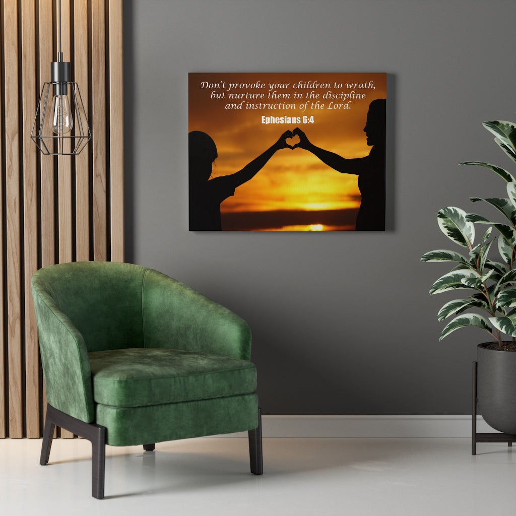 Scripture Walls Nurture and Admonition Ephesians 6:4 Bible Verse Canvas Christian Wall Art Ready to Hang Unframed-Express Your Love Gifts