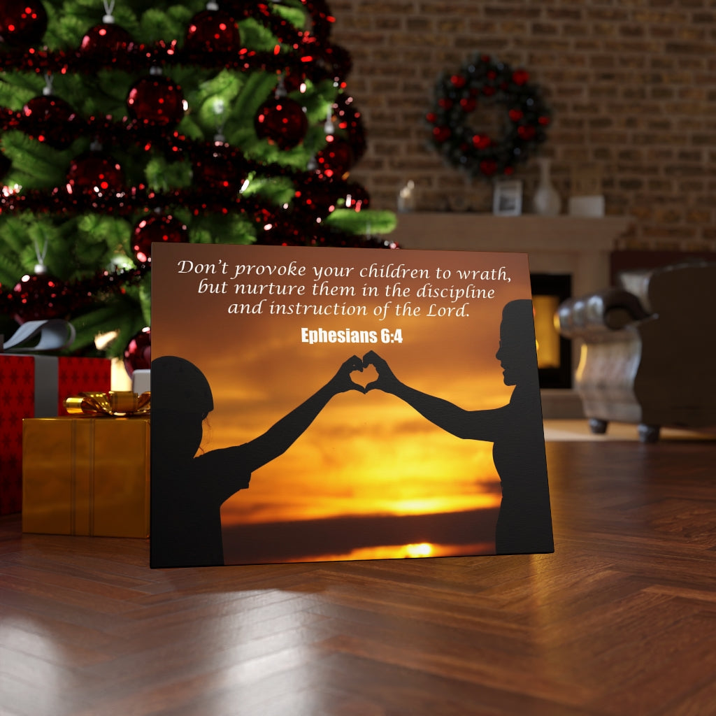 Scripture Walls Nurture and Admonition Ephesians 6:4 Bible Verse Canvas Christian Wall Art Ready to Hang Unframed-Express Your Love Gifts